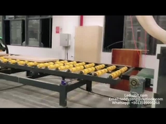 Convogliatore automatico a rulli di acciaio per carico e scarico di cartoni di legno industriali