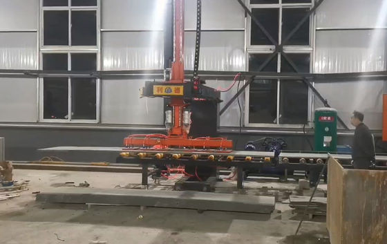 Automazione servomotore caricamento scarico macchina calcare